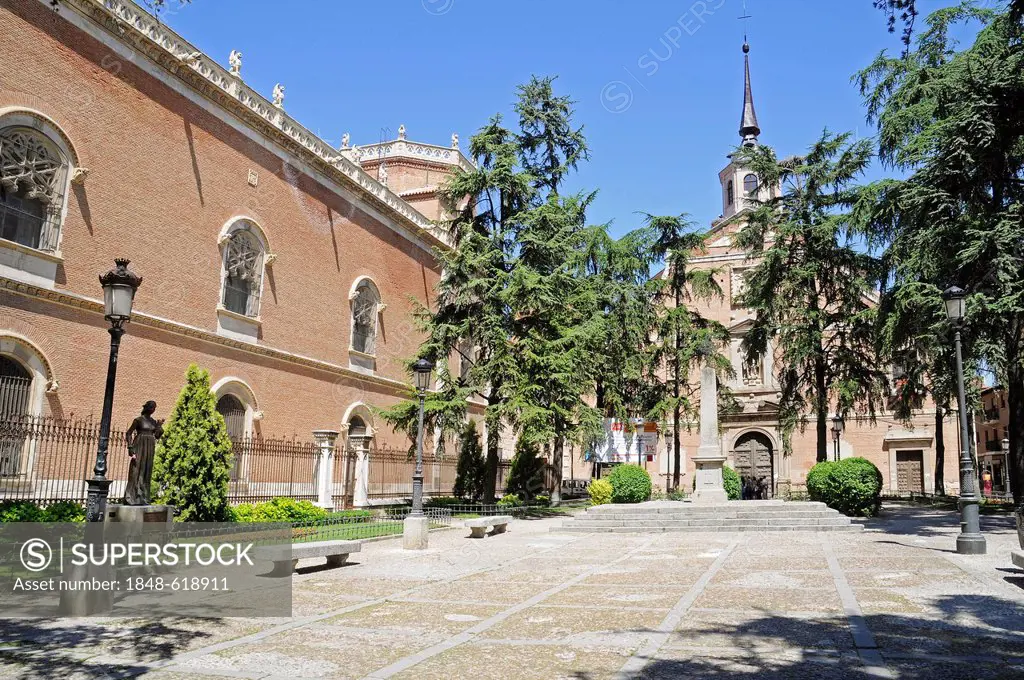 Plaza de las Bernardas square, Convento de San Bernardo, church, museum, Alcala de Henares, Spain, Europe