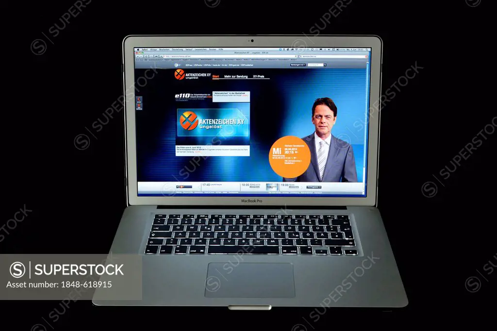 Aktenzeichen XY ungeloest, German television show, website, Apple MacBook Pro laptop