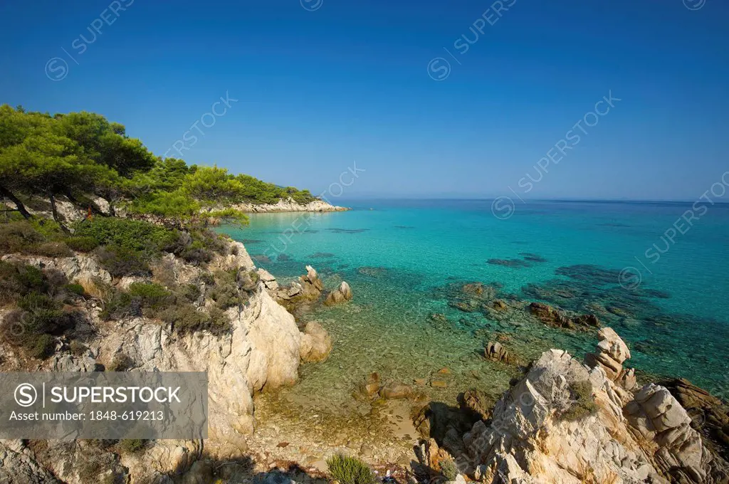 Coast, Kavourotypes Beach on Sithonia peninsula, Halkidiki, Greece, Europe