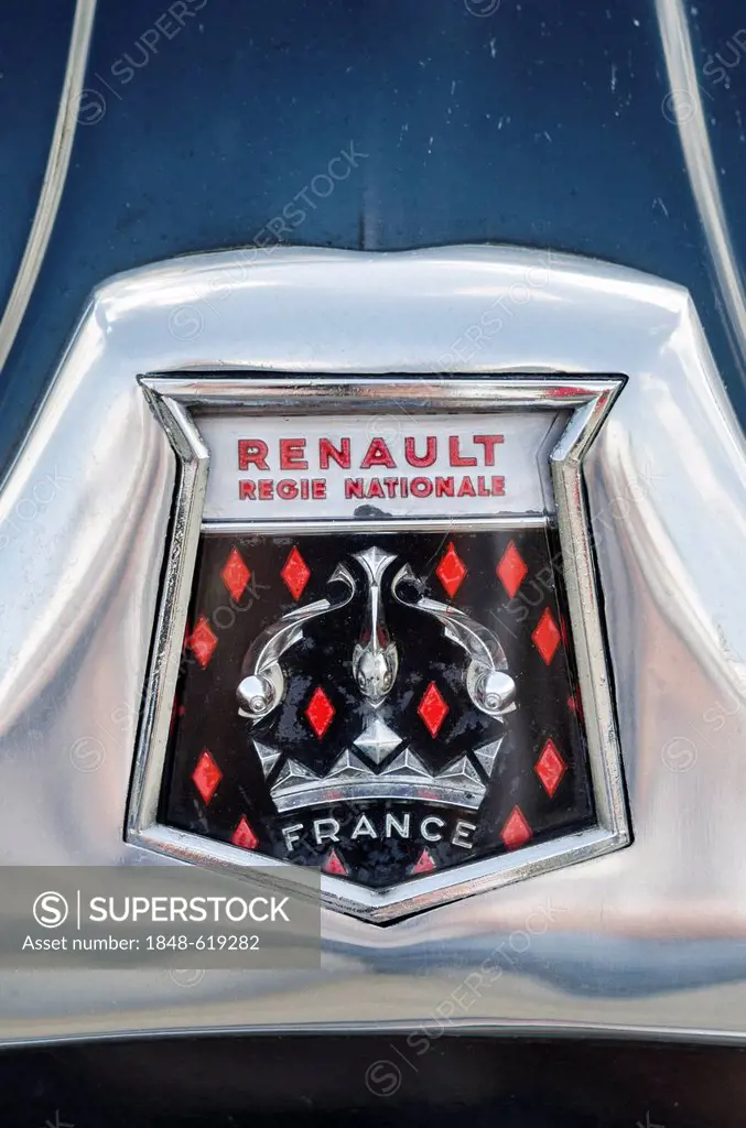 Early logo of the French car manufacturer Renault, festival of classic cars, Retro Classics meets Barock, Schloss Ludwigsburg Palace, Baden-Wuerttembe...