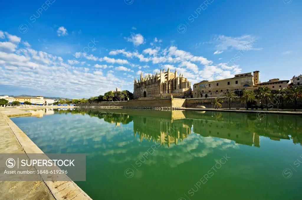 La Seu Cathedral or Palma Cathedral, Old Town, Palma, Majorca, Mallorca, Balearic Islands, Spain, Europe