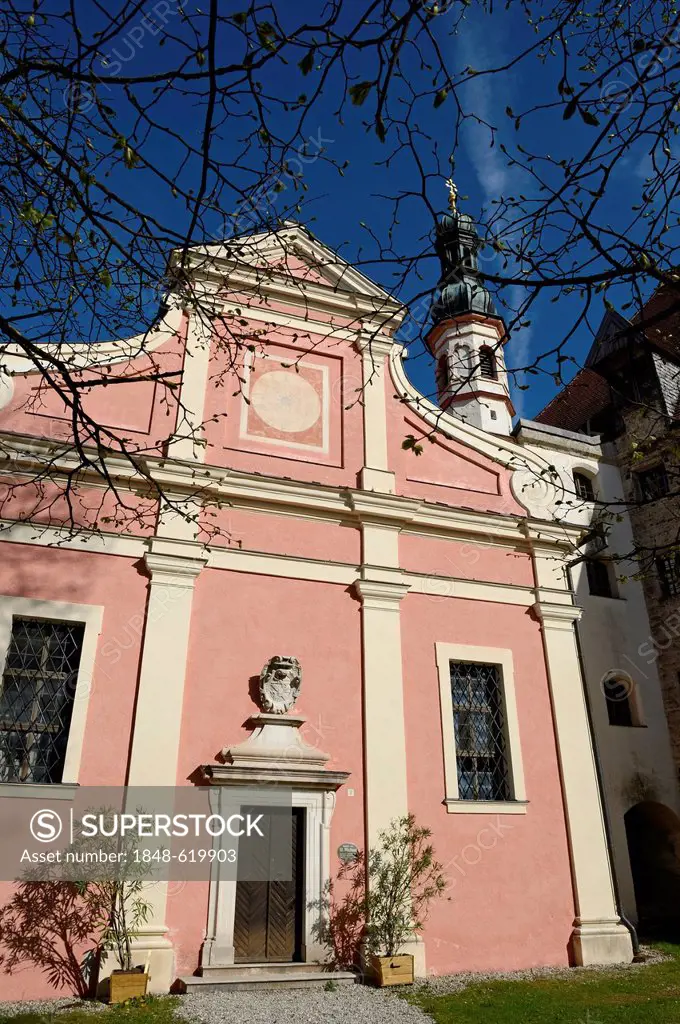 Church of St. Michael at Burg Tittmoning Castle, Chiemgau region, Upper Bavaria, Bavaria, Germany, Europe