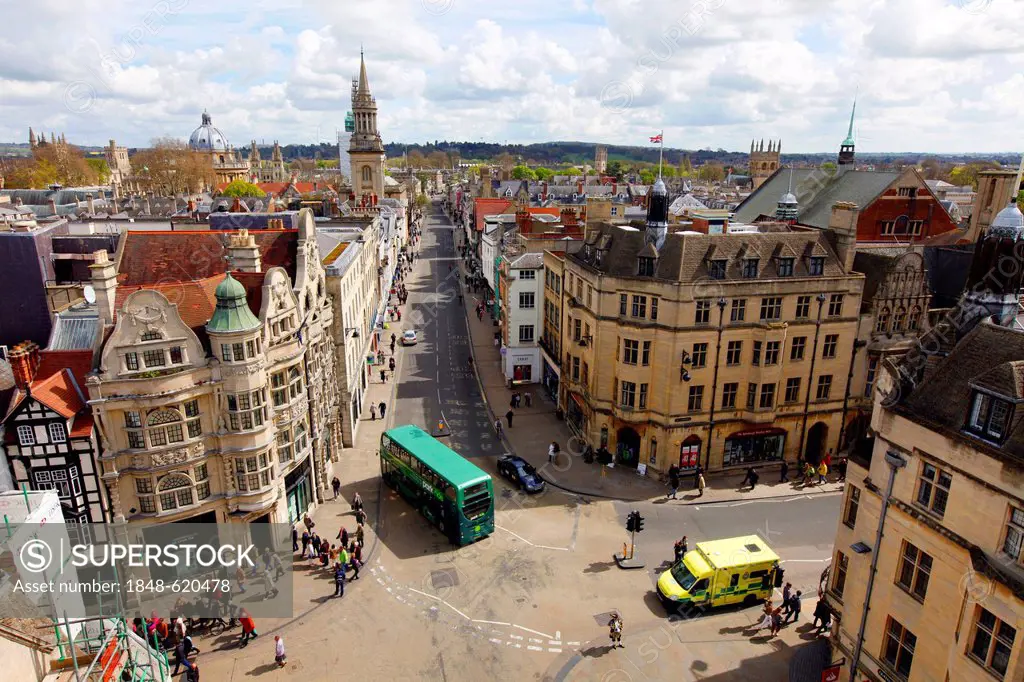 High Street, corner of St. Aldate's, inner city, Oxford, Oxfordshire, United Kingdom, Europe