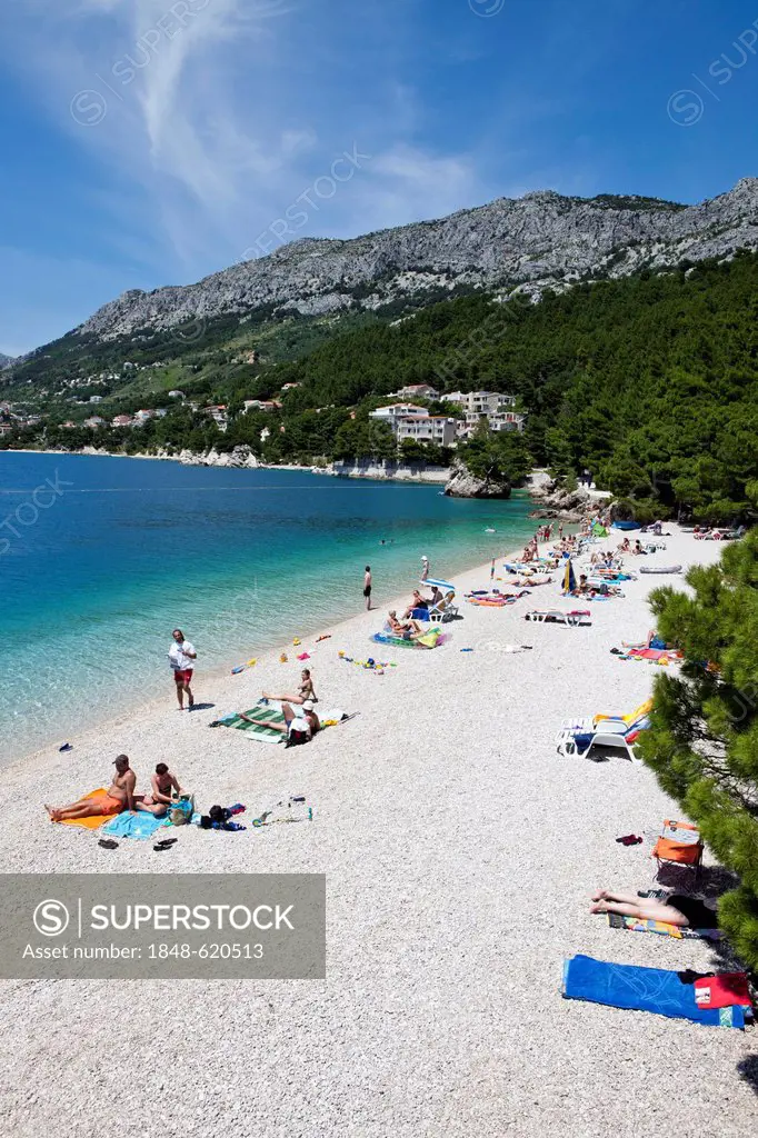 Beach at Punta Rata, Brela, Makarska Riviera, Dalmatia, Croatia, Europe