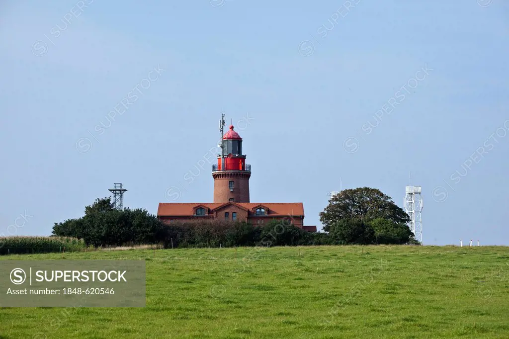 Lighthouse and Café Valentin, Bastorf near Kuehlungsborn, Mecklenburg-Western Pomerania, Germany, Europe