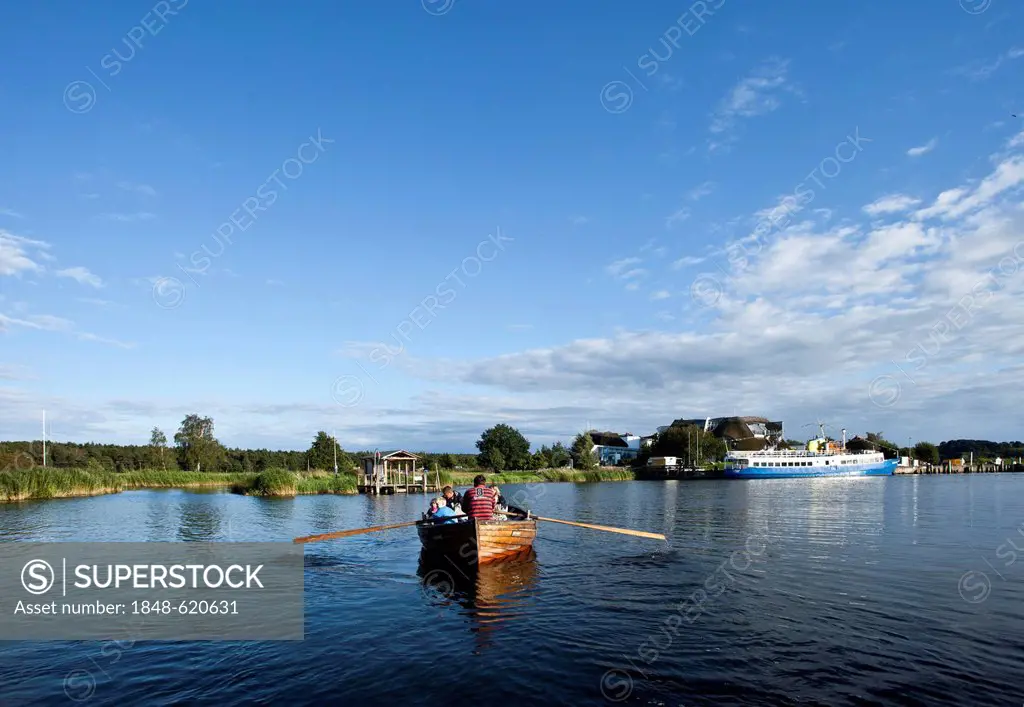 Baaber ferry, a rowing boat, Moenchgut peninsula, Ruegen Island, or Rugia Island, Mecklenburg-Western Pomerania, Germany, Europe