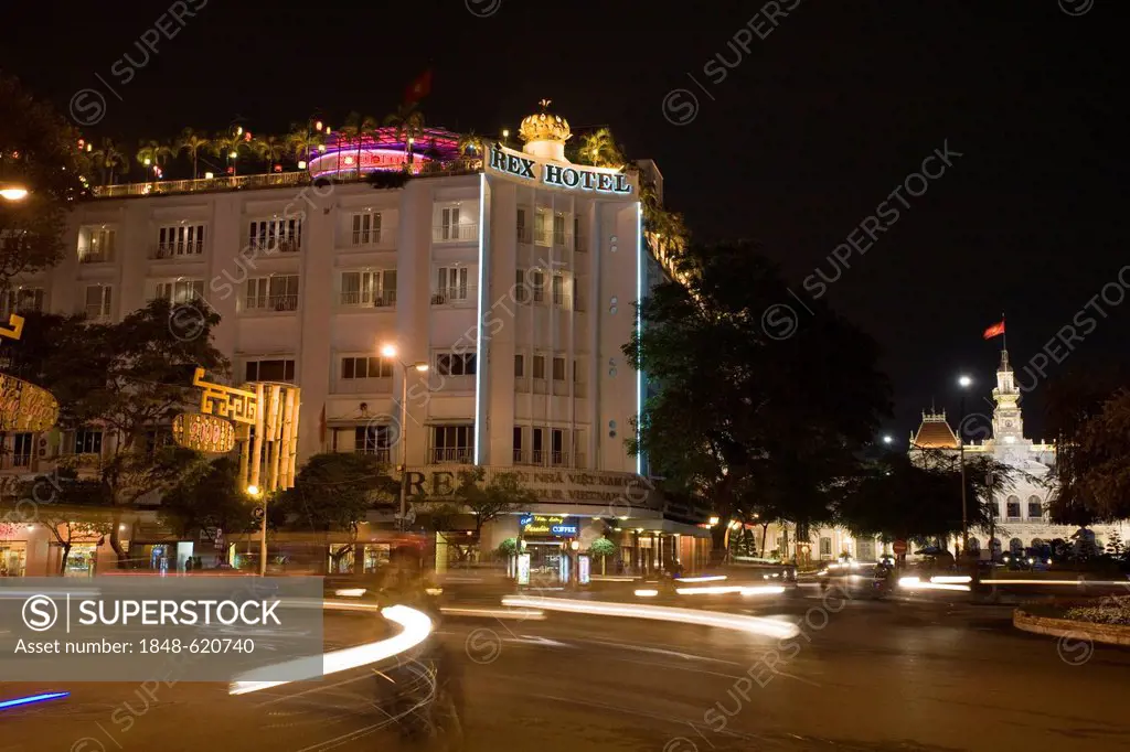 Rex Hotel at night, Saigon, Ho Chi Minh City, Vietnam, Southeast Asia