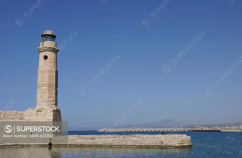 Lighthouse, Rethymnon, Crete, Greece, Europe