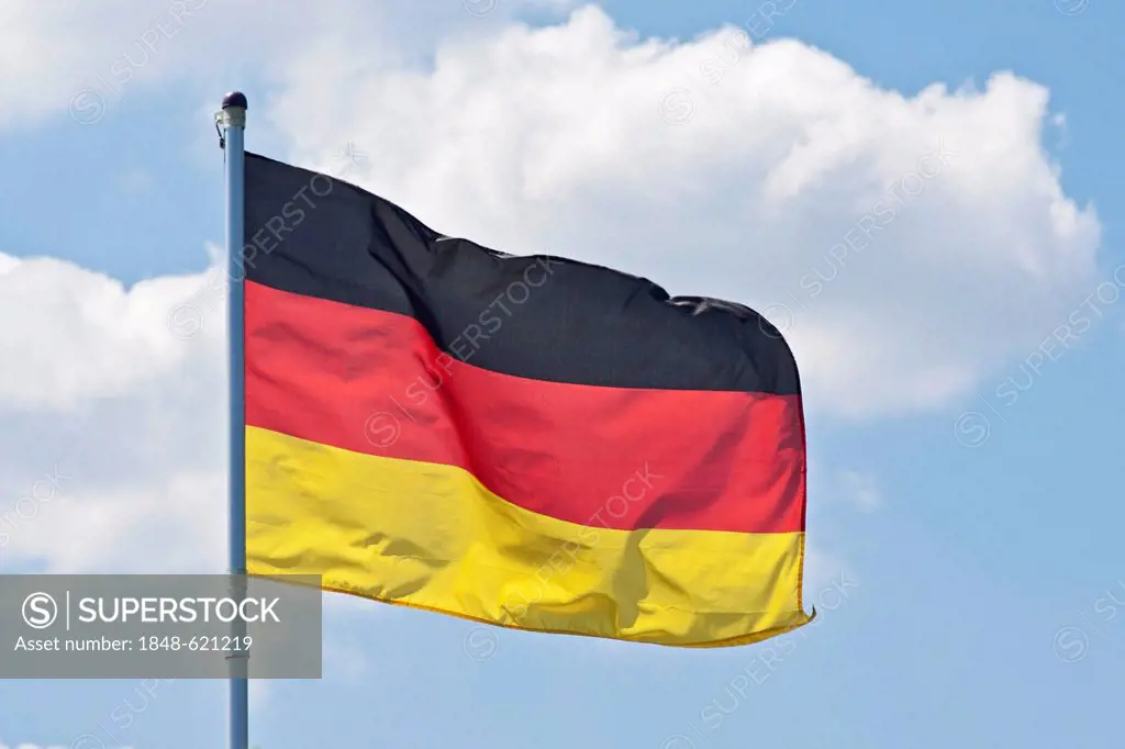 German flag, colours black, red and gold, Germany, Europe