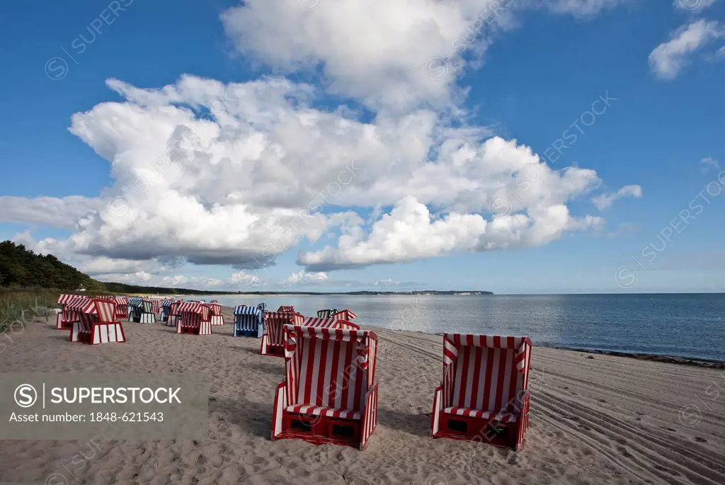 Beach of Thiessow, Moenchgut peninsula, Ruegen Island, or Rugia Island, Mecklenburg-Western Pomerania, Germany, Europe