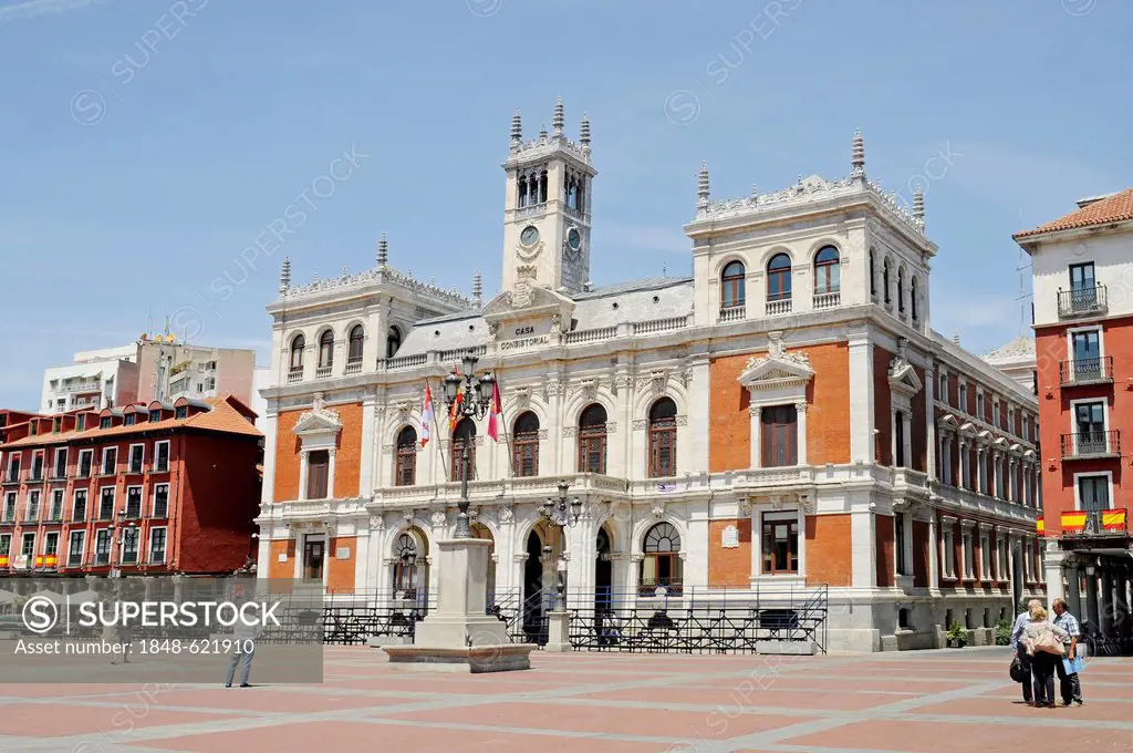 Plaza Mayor square, Town Hall, Valladolid, Castile and León, Spain, Europe, PublicGround