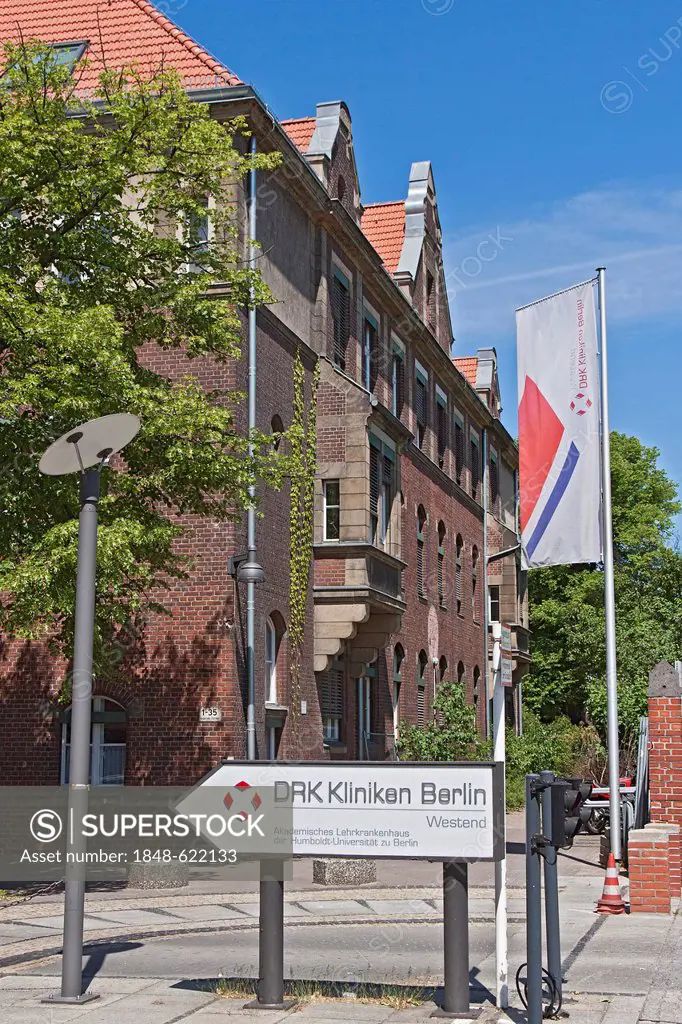 Entrance to DRK-Kliniken Berlin Westend, academic teaching hospital, Berlin, Germany, Europe