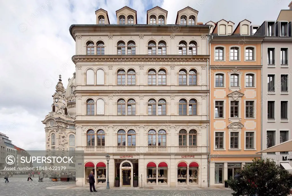 Quartier 3 at Neumarkt square, office building, commercial building, Old Town, Dresden, Saxony, Germany, Europe, PublicGround