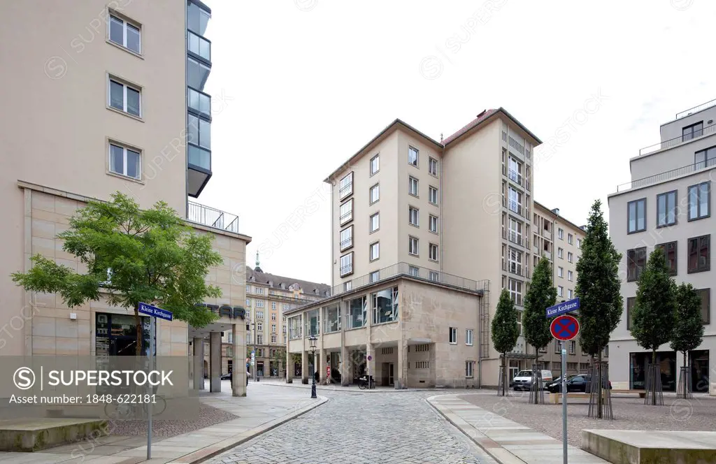 Residential and commercial buildings at Wilsdruffer Strasse street, Old Town, Dresden, Saxony, Germany, Europe, PublicGround