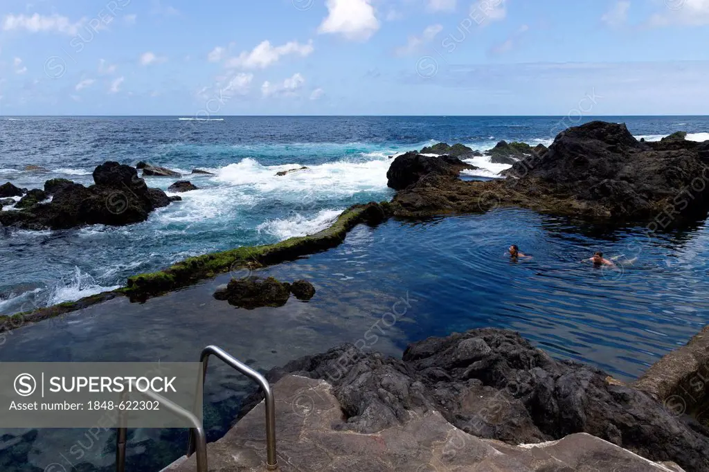 Natural pools in the lava rock, Garachico, northern Tenerife, Tenerife, Canary Islands, Spain, southern Europe