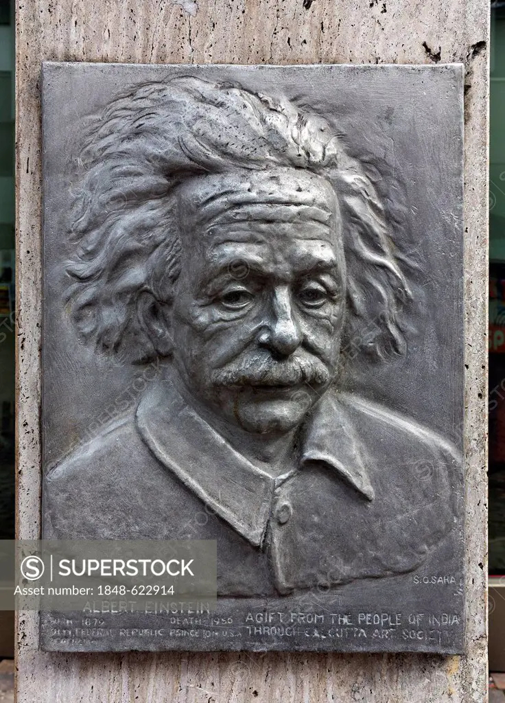 Memorial plaque, Albert Einstein, Ulm, Baden-Wuerttemberg, Germany, Europe