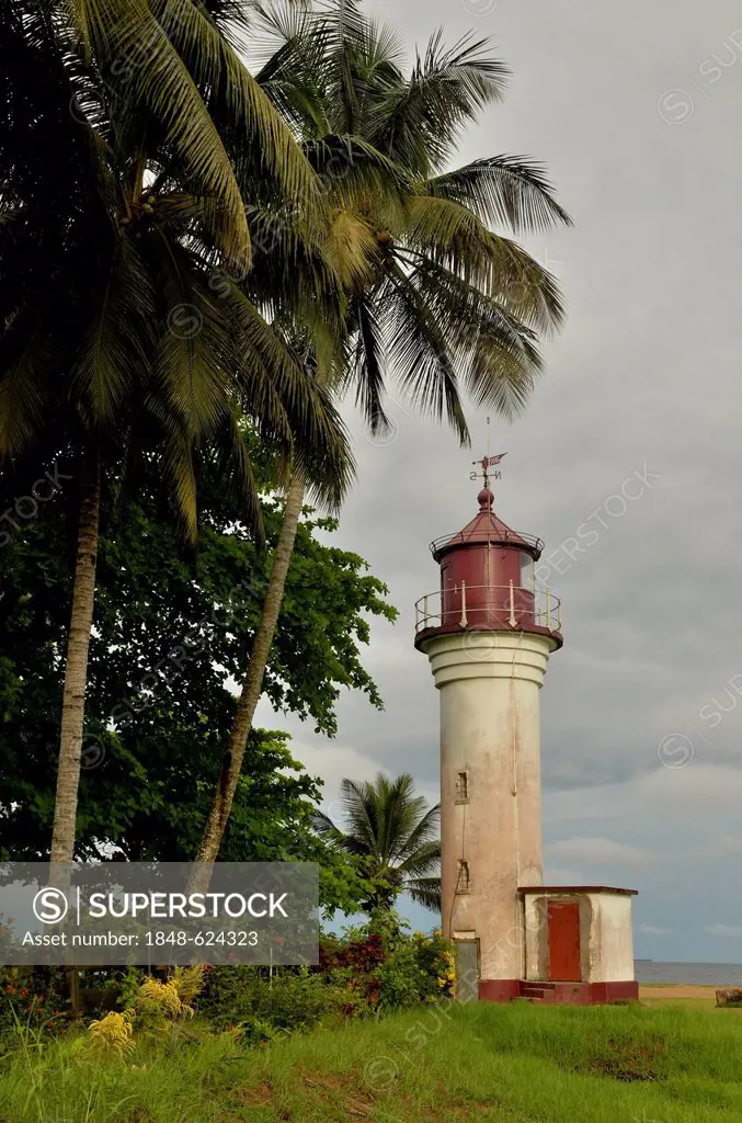 German lighthouse, Le Phare, from the colonial period, more than 100 years old, Kribi, Cameroon, Central Africa, Africa