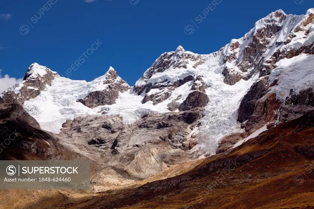 Panoramic view, Cordillera Huayhuash, mountain range, Andes, Peru, South America