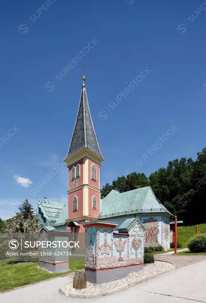 Parish church of St. Jakob, St James, designed by Ernst Fuchs, Thal near Graz, Styria, Austria, Europe, PublicGround