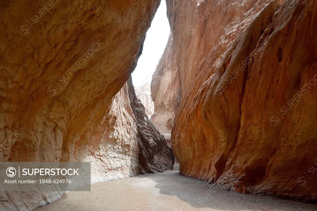 Reddish rocks in the Tianshan Canyon, Mysterious Grand Canyon, Tianshan Mountains, Tien Shan, Kuqa, Xinjiang, China, Asia