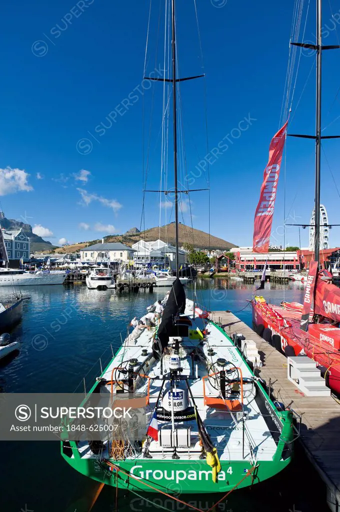 Volvo Ocean Race crews at the V&A Waterfront marina preparing for the 2nd leg of the regatta from Cape Town, South Africa, to Abu Dhabi, Cape Town, So...