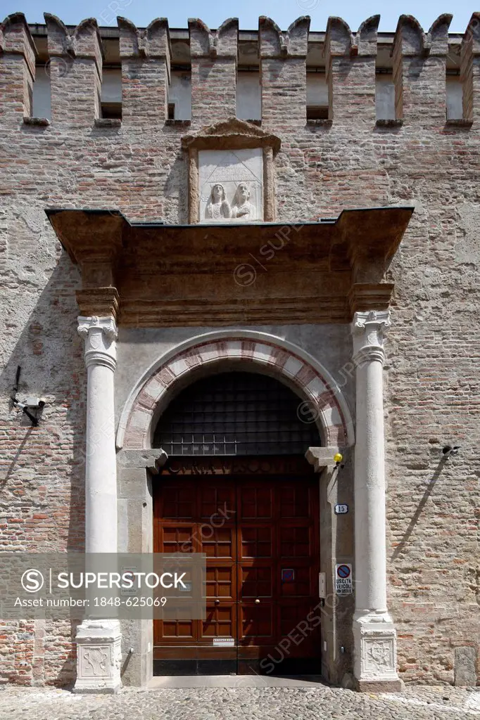 Portal of the episcopal diocese, Via dietro Duomo, Padua, Padova, Veneto, Italy, Europe