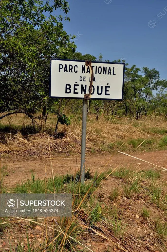 Sign Parc National de la Bénoué, Cameroon, Central Africa, Africa