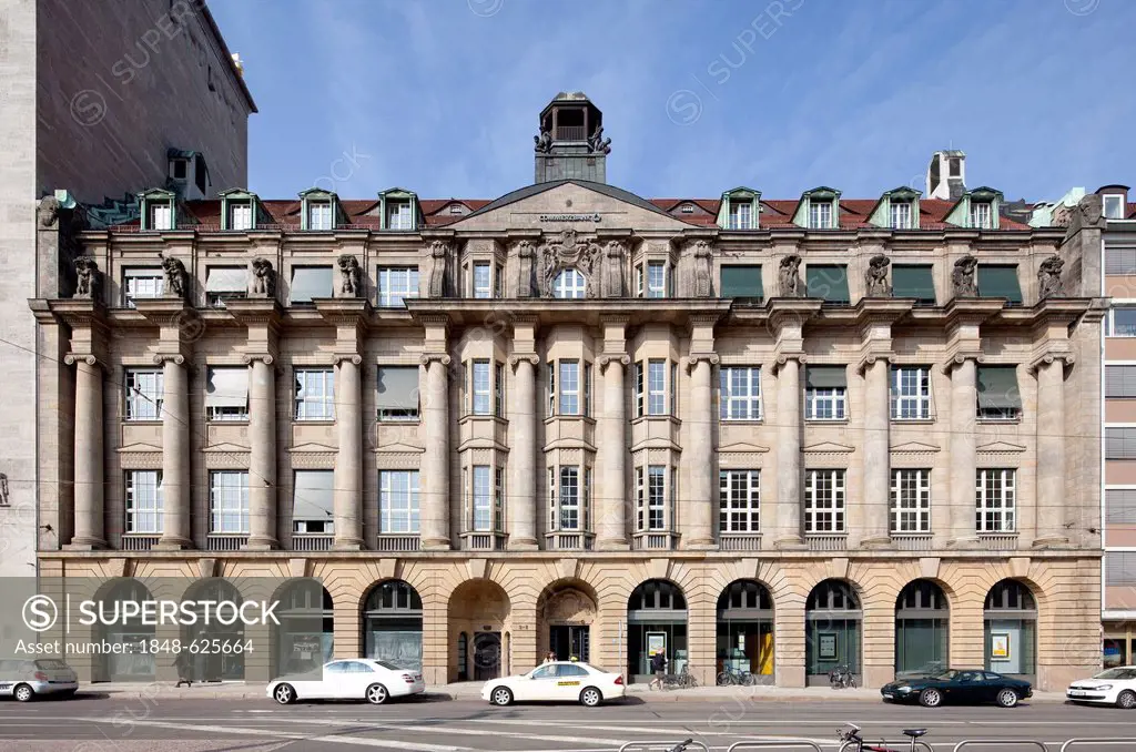 Commerzbank building, formerly Dresdner Bank, Augustusplatz square, Leipzig, Saxony, Germany, Europe, PublicGround
