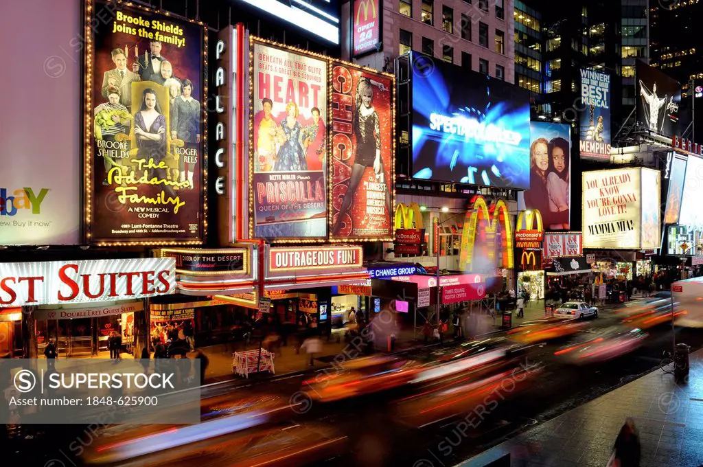 Times Square at night, Broadway, Midtown Manhattan, New York City, New York, USA, United States of America, North America