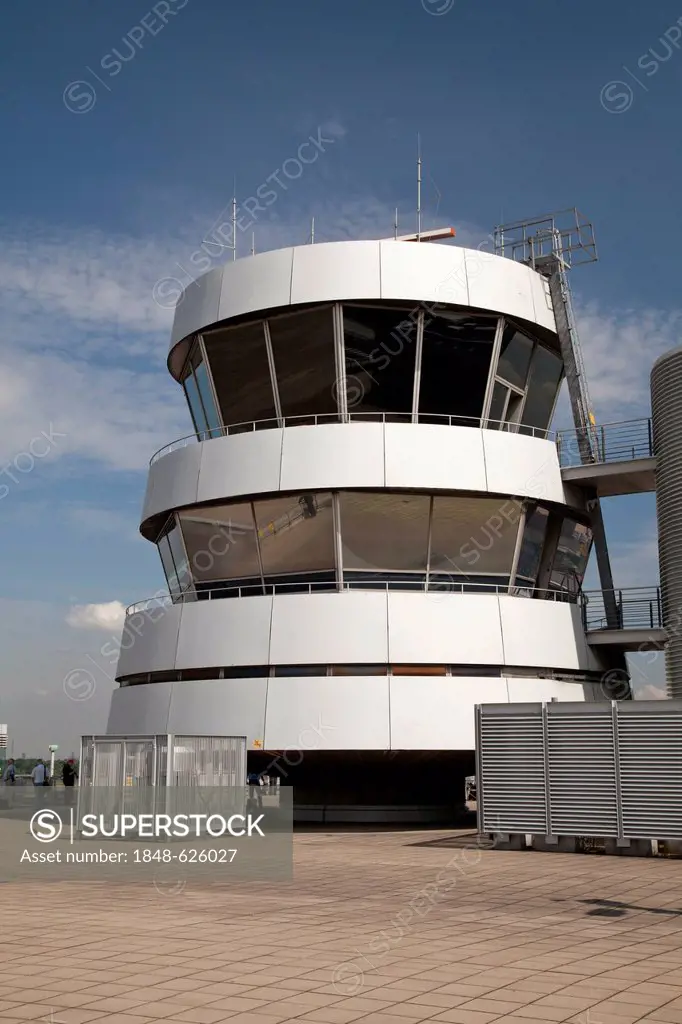Tower at the observation deck, Duesseldorf Airport, Rhineland region, North Rhine-Westphalia, Germany, Europe
