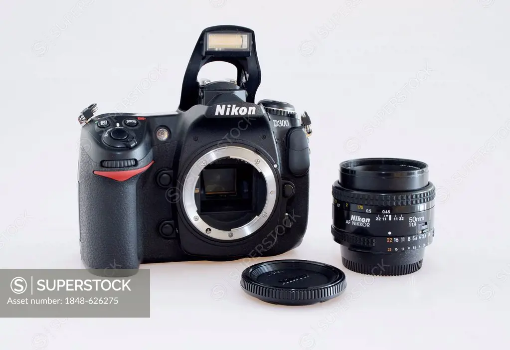 Nikon D300 digital SLR camera with a 50mm lens