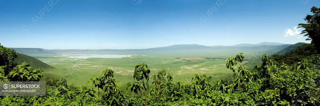 Panorama, Ngorongoro Crater, UNESCO World Heritage Site, Serengeti, Tansania, Afrika