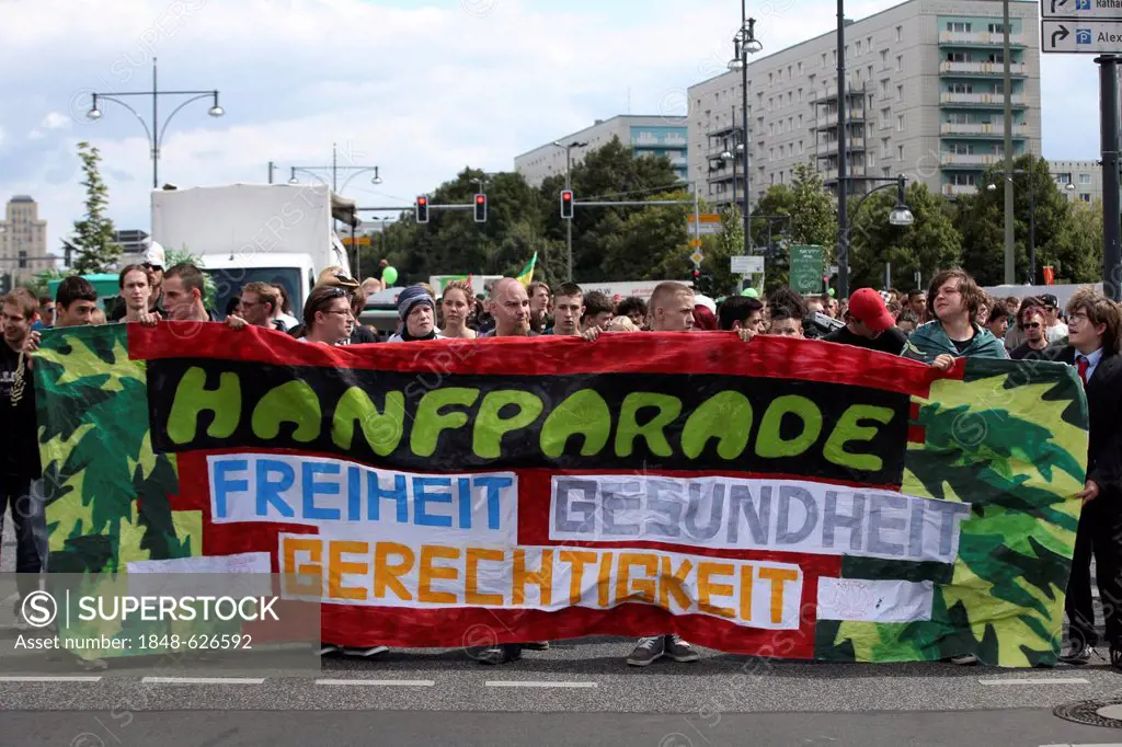 Hemp Parade for the legalisation of cannabis, Berlin, Germany, Europe