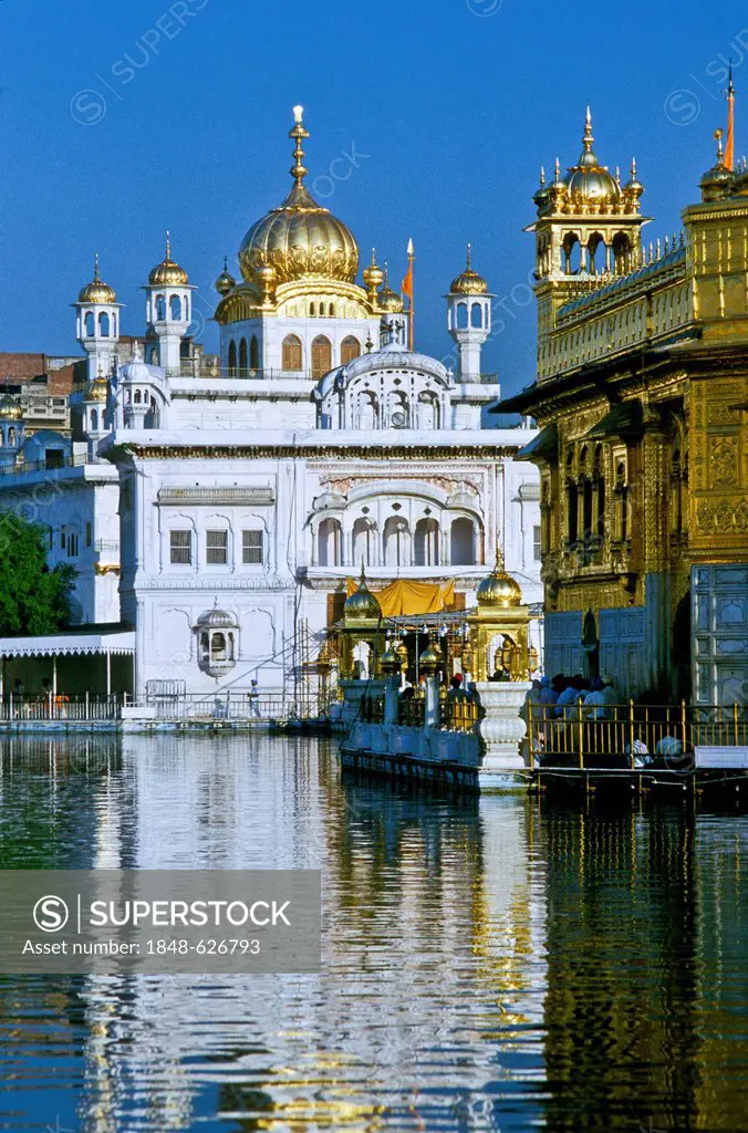 Part of the Golden Temple, the main sanctuary for Sikhs, Amritsar, India, Asia