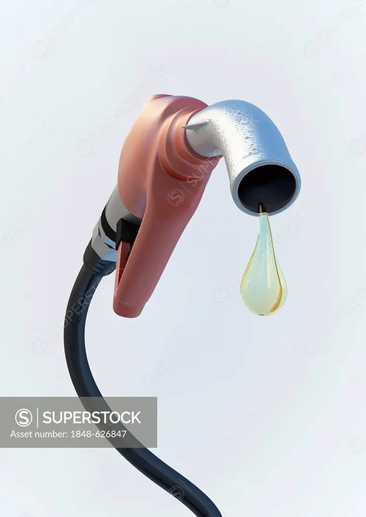 Petrol pump nozzle with drop
