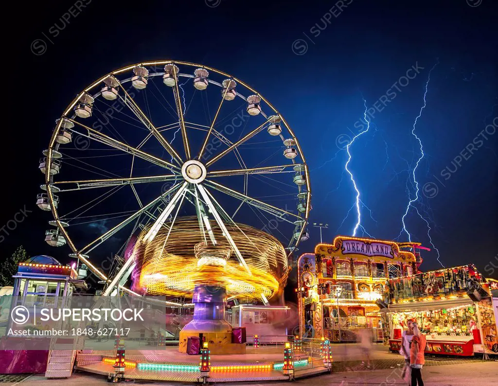 Ferris wheel, composing, Suedring amusement park, Innsbruck, Tyrol, Austria, Europe