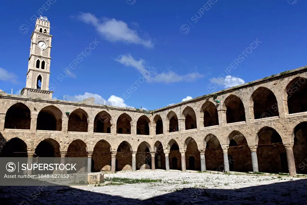 Caravanserai of Khan al-Umdan, Acre, Israel, Middle East