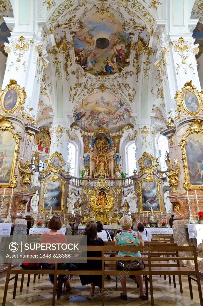 Interior of Andechs Abbey, a Benedict monastery, Andechs, Bavaria, Germany, Europe