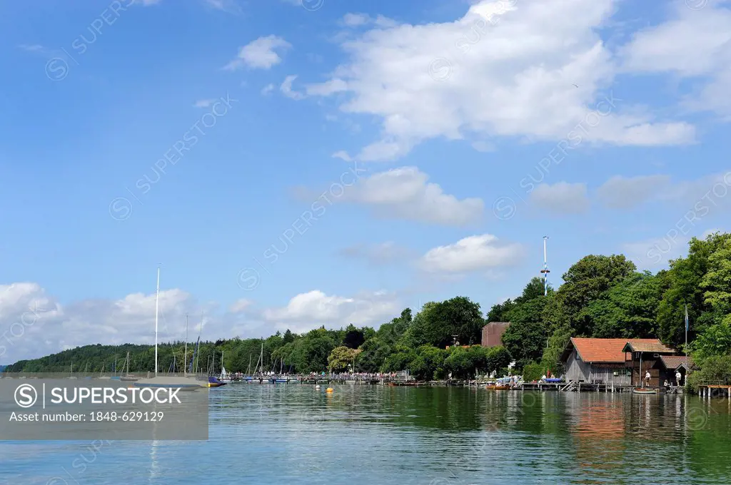 Eastern shore of Lake Starnberg, Ammerland, Upper Bavaria, Bavaria, Germany, Europe