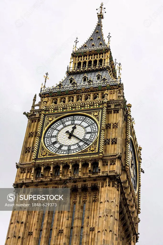 Clock Tower, Big Ben, Palace of Westminster, Unesco World Heritage Site, London, England, United Kingdom, Europe