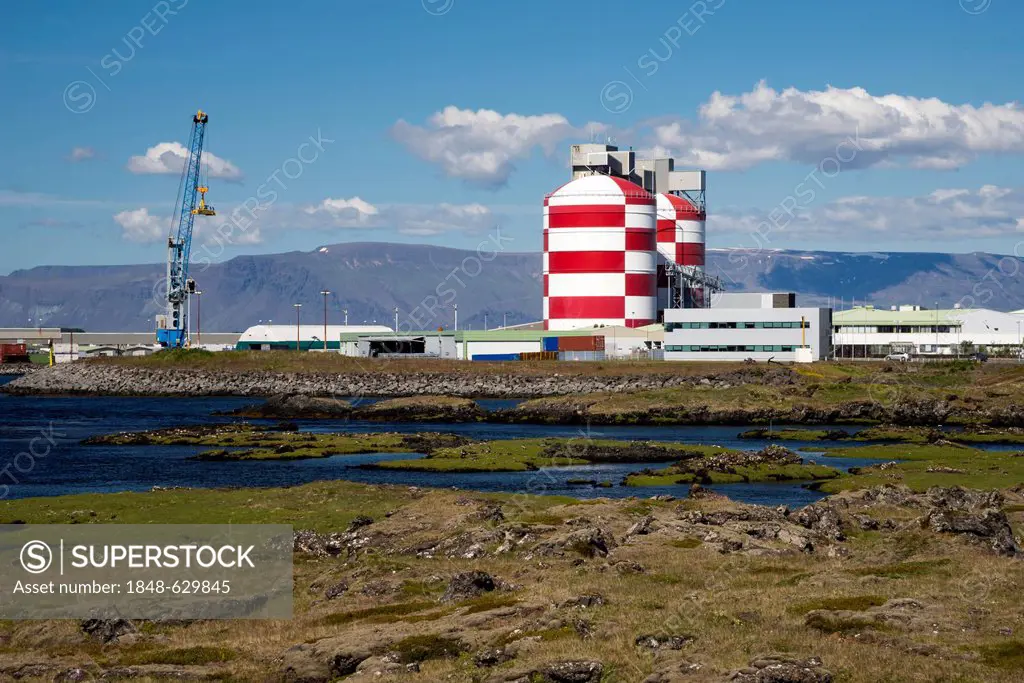 Aluminum plant, town of Straumsvík, Reykjanes peninsula, Iceland, Europe, PublicGround
