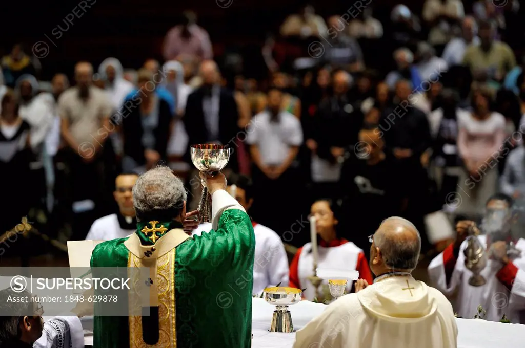 Dom Orani Joao Tempesta, Archbishop of Rio de Janeiro, holds a Mass at the Cathedral Metropolitana, Rio de Janeiro, Brazil, South America