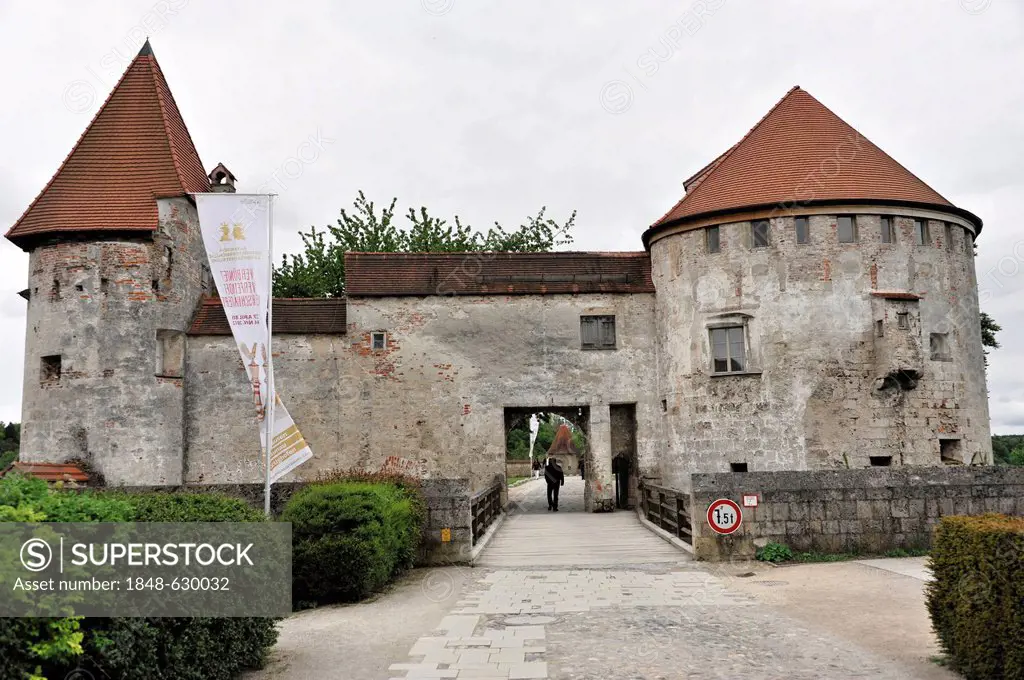 Burghausen Castle, part of the castle complex, 14th - 15th century, 1, 043 meters long and the longest castle in Europe, Burghausen, Upper Bavaria, Ba...