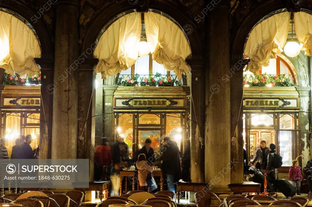 Caffè Florian coffee house on St Mark's Square, Piazza San Marco square, Venice, Italy, Europe