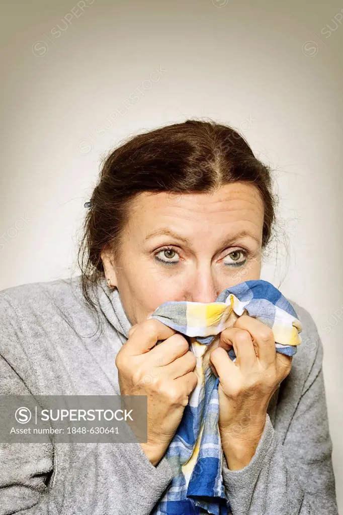 Woman having a cold