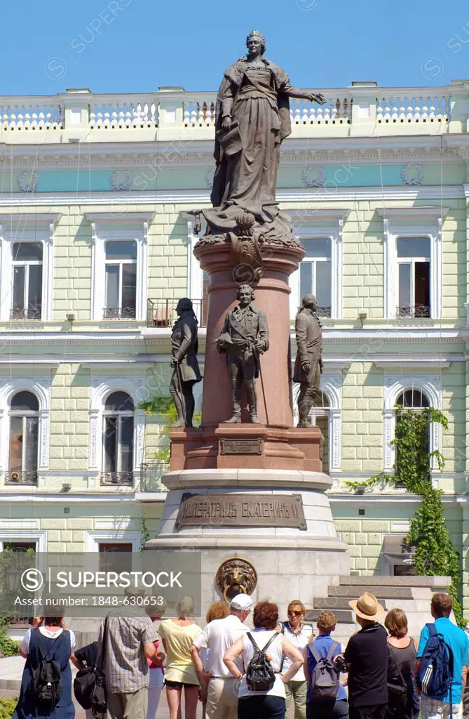 Bronze monument of Catherine the Great, empress of Russia, Odessa, Ukraine, Eastern Europe