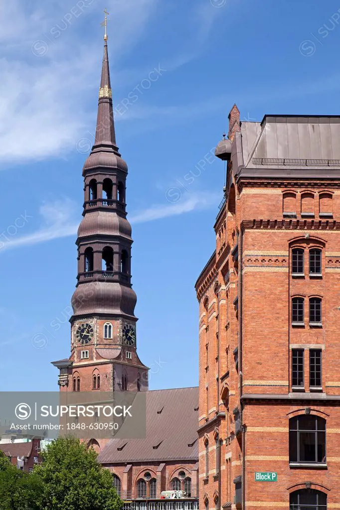 St.-Katharinen-Kirche church, Speicherstadt district, Hamburg, Germany, Europe, PublicGround