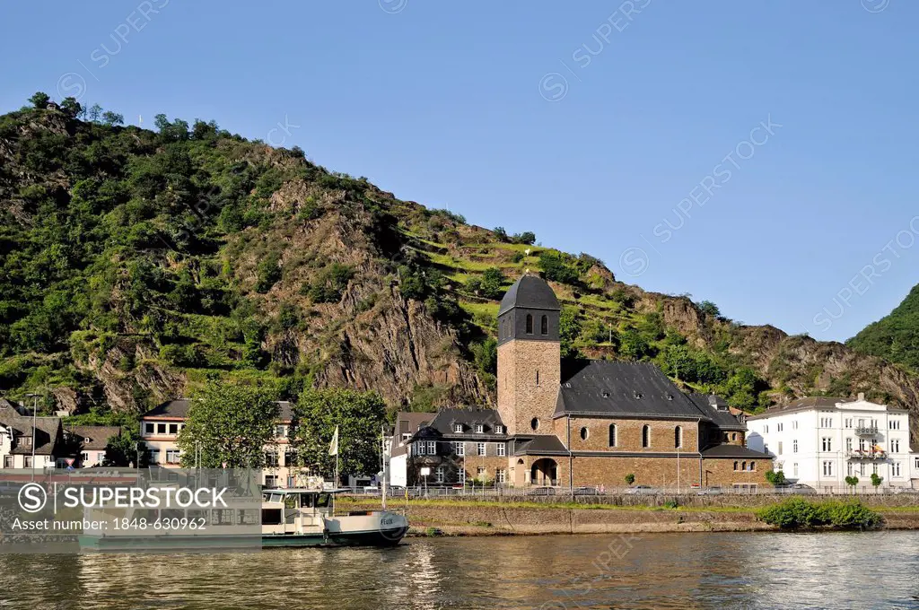 Sankt Goarshausen, Upper Middle Rhine Valley, a Unesco World Heritage Site, Rhineland-Palatinate, Germany, Europe