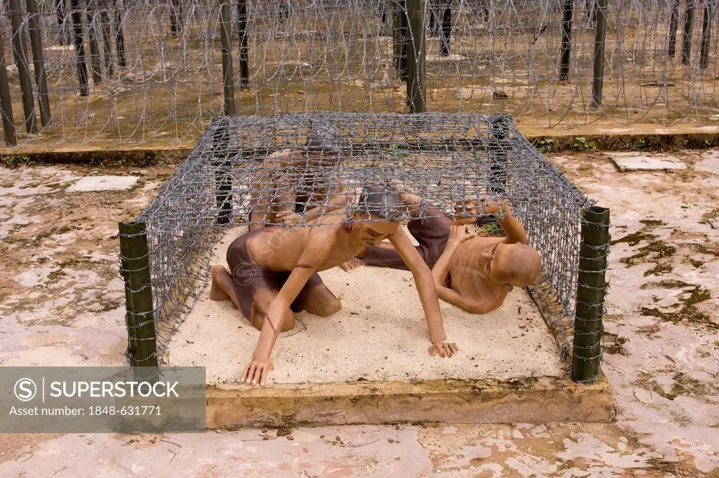 Former prison for prisoners of war on Phu Quoc Island, now a museum, sculptures depict the conditions of detention, Phu Quoc Island, Vietnam, Asia