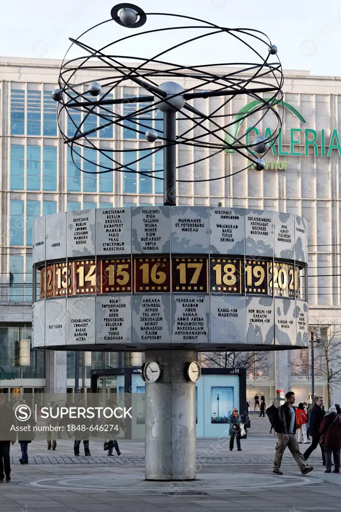 Urania World Clock on Alexanderplatz square, Mitte district, Berlin, Germany, Europe